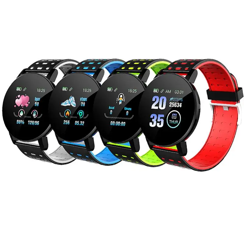 2021 New 119S Smart Watch Men Blood Pressure Smartwatch Women Sport Tracker WhatsApp For Android Ios PK B57 116 D13 M4 | Электроника