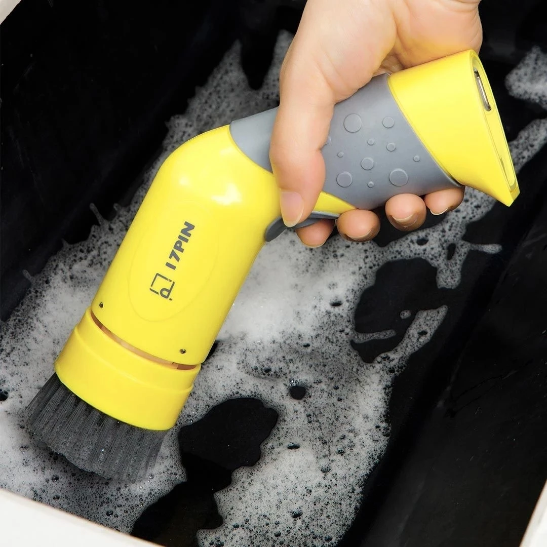 Youpin 17PIN Electric Kitchen Washing Brush Handheld Dish Bowl Floor Pan Cleaner Powerful Decontamination Machinerproof | Электроника
