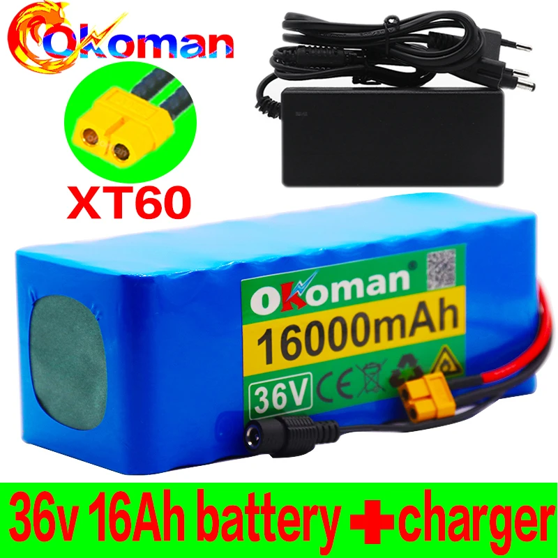 36V 10S4P 16Ah 500W большой емкости 42V 18650 литиевая батарея 16000mAh Электрический велосипед