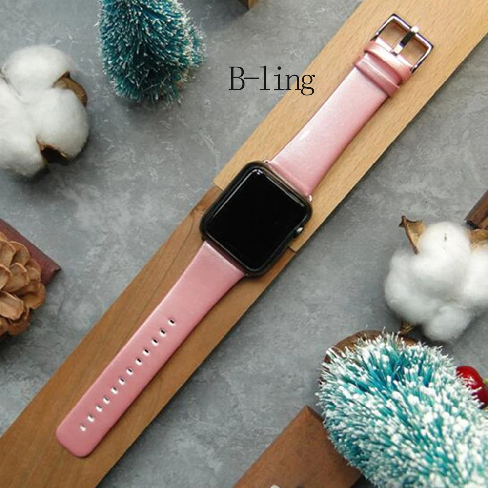 Кожаный ремешок B Ling для Apple Watch 44 мм 40 42 38 iWatch series 4 3 2 1 браслет|Ремешки часов| |