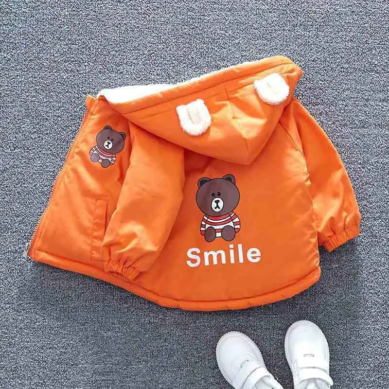 

Autumn Kids Clothes Children's Cottonjackets For Boy Girl Hooded Zipper Windbreaker Baby Fashion Print Coat Waterproof Hoodies