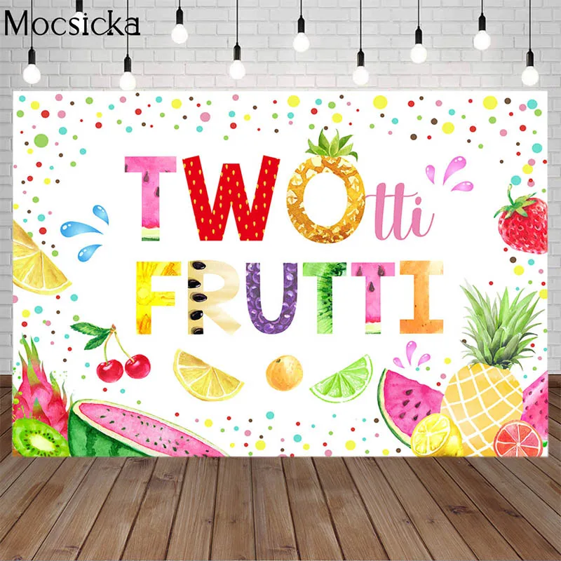 

Twotti Frutti Backdrop For Tropical Fruit Birthday Party Photography Background Watermelon Pineapple Baby Shower Photo Studio