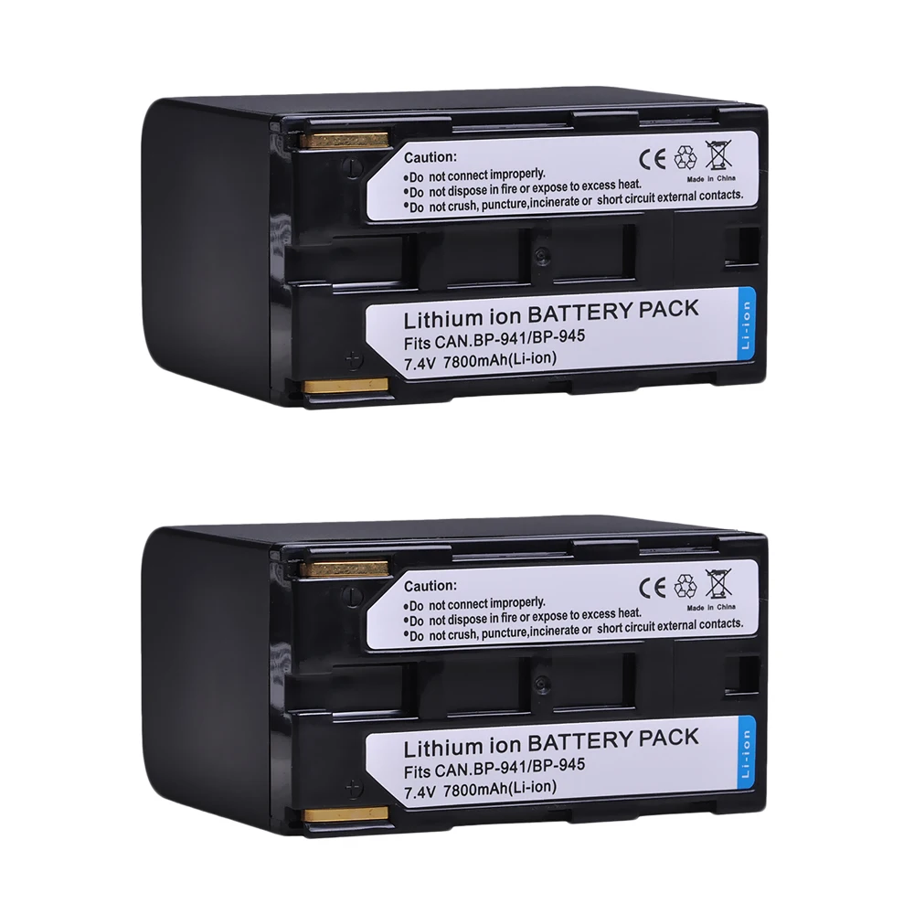 Аккумуляторная батарея BP941 BP945 2 шт. перезаряжаемая для Canon GL1 GL2 XH A1 A1S G1 G1S XL H1 H1A H1S XL1