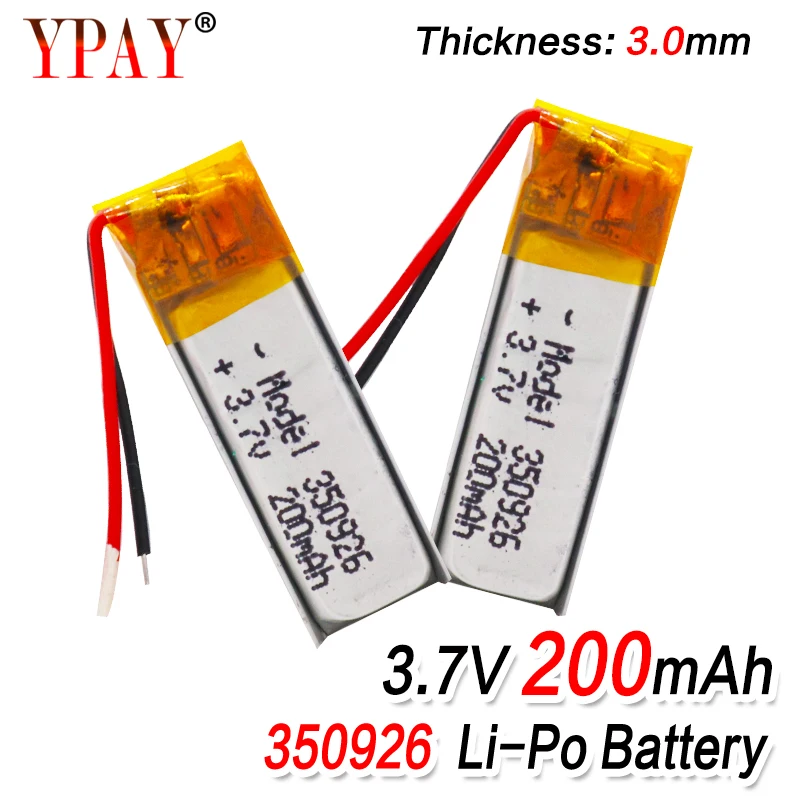 200 мАч 3 7 в 350926 литий полимерный ионный аккумулятор для MP3 MP4 MP5 gps DVD планшет Bluetooth