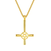 cross of saint peter the apostle inverted crux pendant stainless steel for men and women multi color necklace petrine religious
