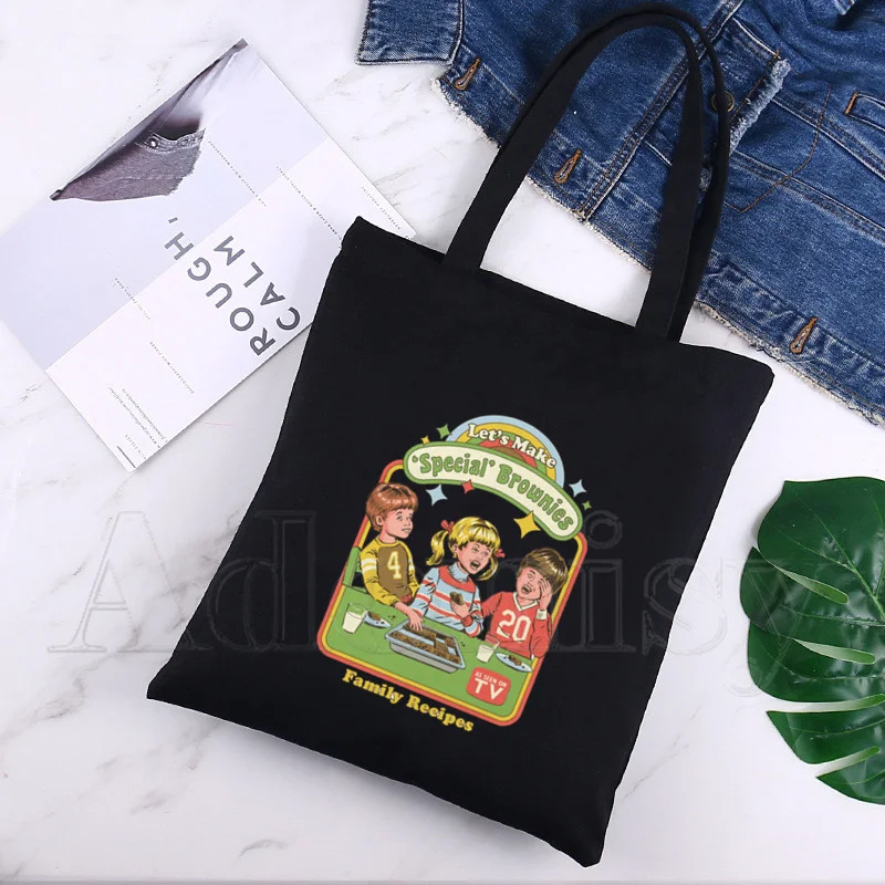 

Demon Scary Cartoon Grim Evil Series Women Shopping Canvas Bag Female Girl Tote Eco Harajuku Shopper Shoulder Bags,Drop Ship
