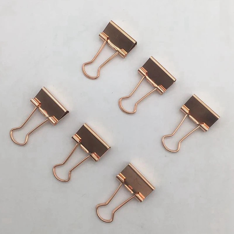 

100Pcs 19mm Rose Gold Clamp Paper Binder Clips Bookmark Clips & 50Pcs 2 Size Adjustable Adhesive Cable Ties Cable Clips