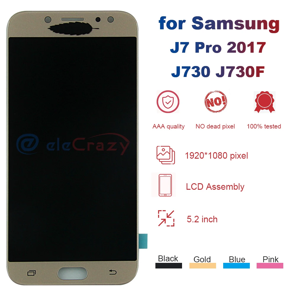 100% протестированный AMOLED Samsung Galaxy J7 Pro 2017 J730 J730F ЖК дисплей с сенсорным экраном в