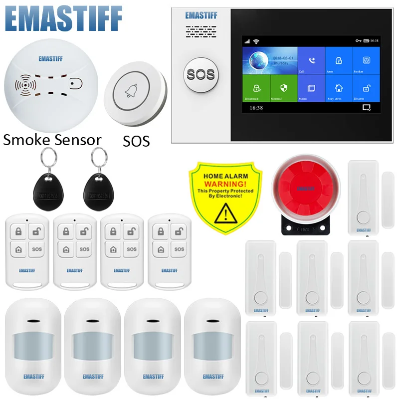 

Система охранной сигнализации с полным сенсорным экраном, Wi-Fi, GSM