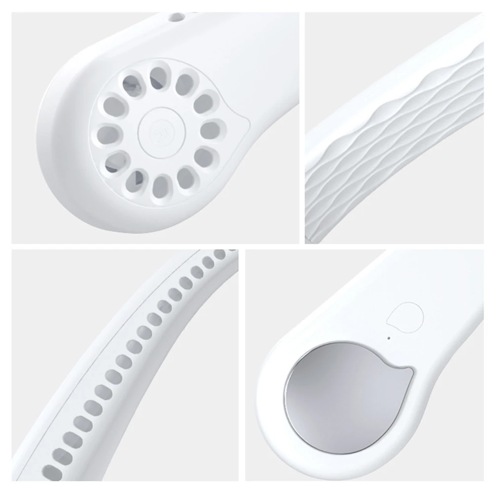 

Neck Band Fan Portable Mini Double Wind Head Neckband Fan with USB Wearable Adjustable Air Cooler Cooling Hanging Neck Fan
