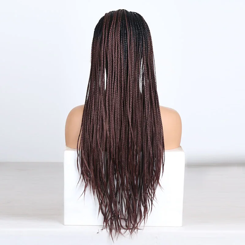 RONGDUOYI Ombre черный/коричневый парик из синтетических волос спереди Длинные