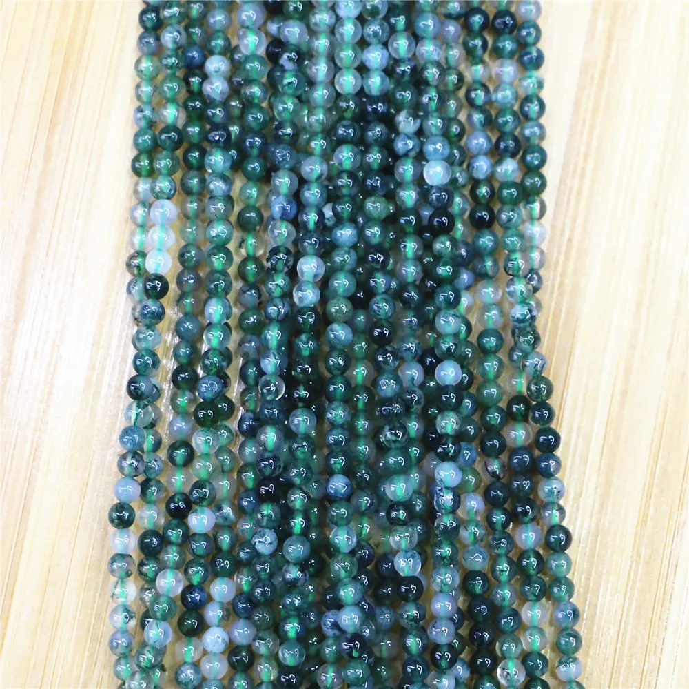 

Wholesale 1060pc 2mm3mm Natural Aquatic Agates Beads Round Retro Loose Beads for Jewelry Making Bracelet Stone Beads Accesory