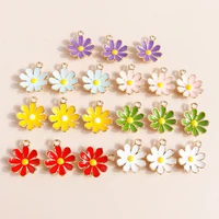 10pcs 1815mm enamel daisy flowers charms for jewelry making diy flower charms pendant necklace earrings making accessories