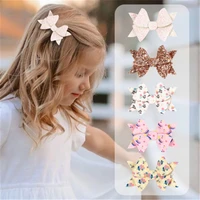 1pc glitter bows baby clip with cute pattern girl big bow kids hairpins hair clip for children hair accessories boutique 5 color
