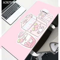 cute pink strawberry milk anime mouse pad gamer desktop keyboard carpet kawaii gaming mousepad best gift girlfriend diy custom