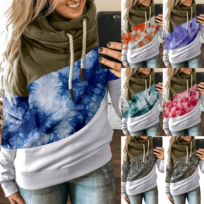 

Женская толстовка с капюшоном, толстая флисовая толстовка с длинным рукавом в стиле пэчворк, Повседневная Уличная одежда, женские топы, Осень-зима 2021