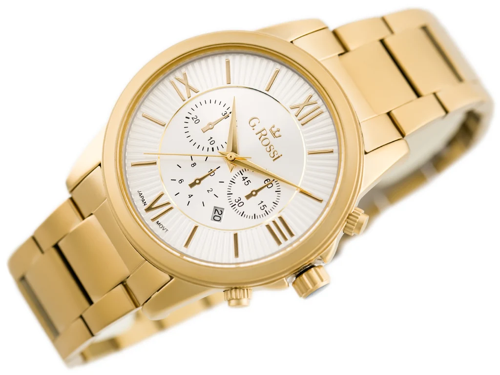 Мужские часы GINO ROSSI модель C6846В классические золотые механические металлические