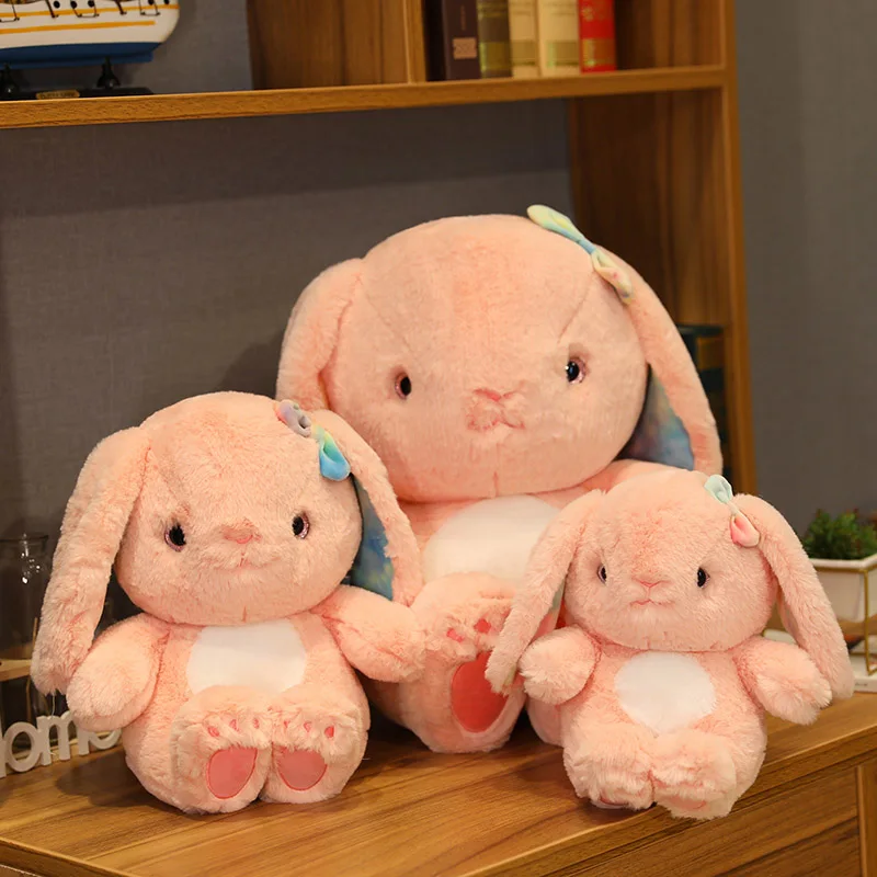 

Плюшевая игрушка кролик, мягкие плюшевые игрушки животных, каваи, девочка, детские мягкие куклы, милый кролик, аниме, плюш, розовый, белый, пл...