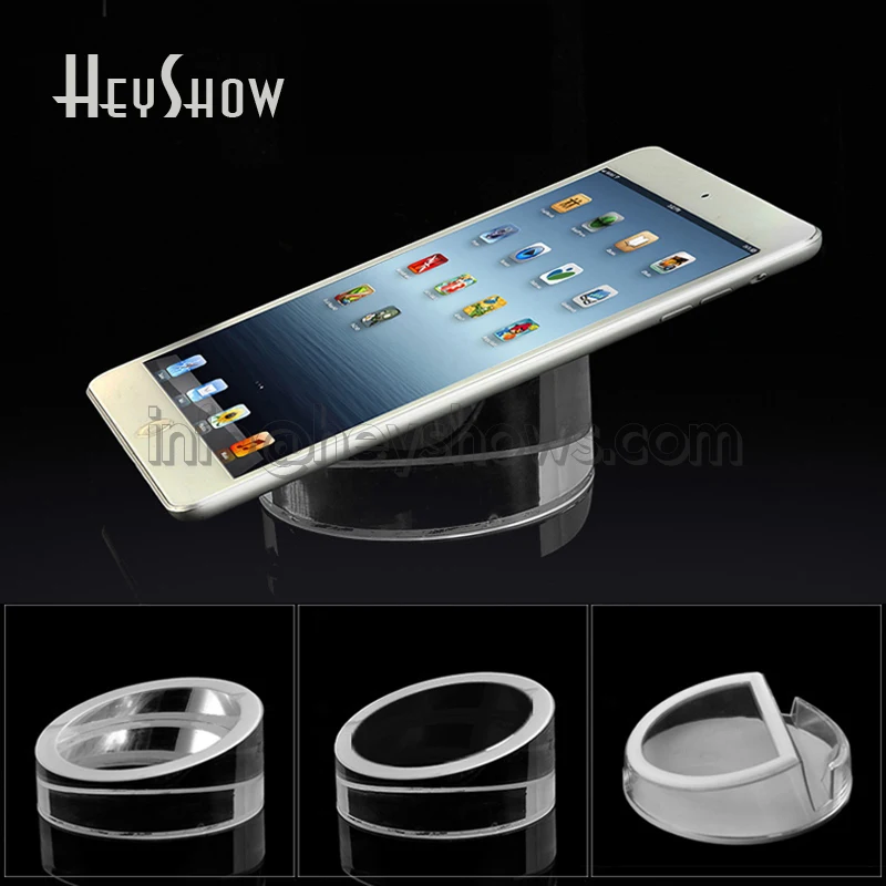 Acrylic Security Ipad Stand Tablet Display Holder Round Clear Base For Apple Samsung Shop Tablet PC Anti-theft Exhibit And Sale