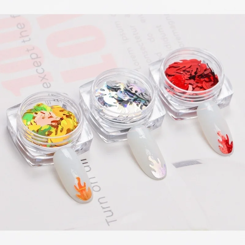 1 коробка пламени блестки ультра-тонкий лак для ногтей блестящая золотая бумага