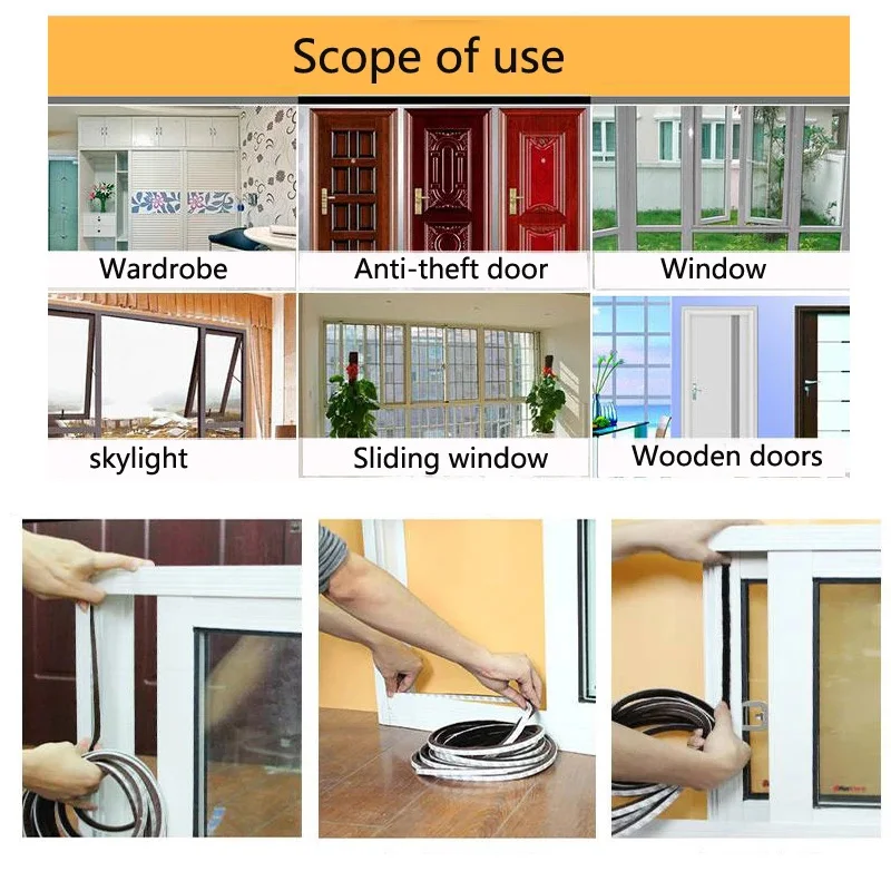 

Self-adhesive Sealing Strip Window Sound Insulation Anticollision StripGlass Sliding Door Wind-proof Brush Strip for Besealing