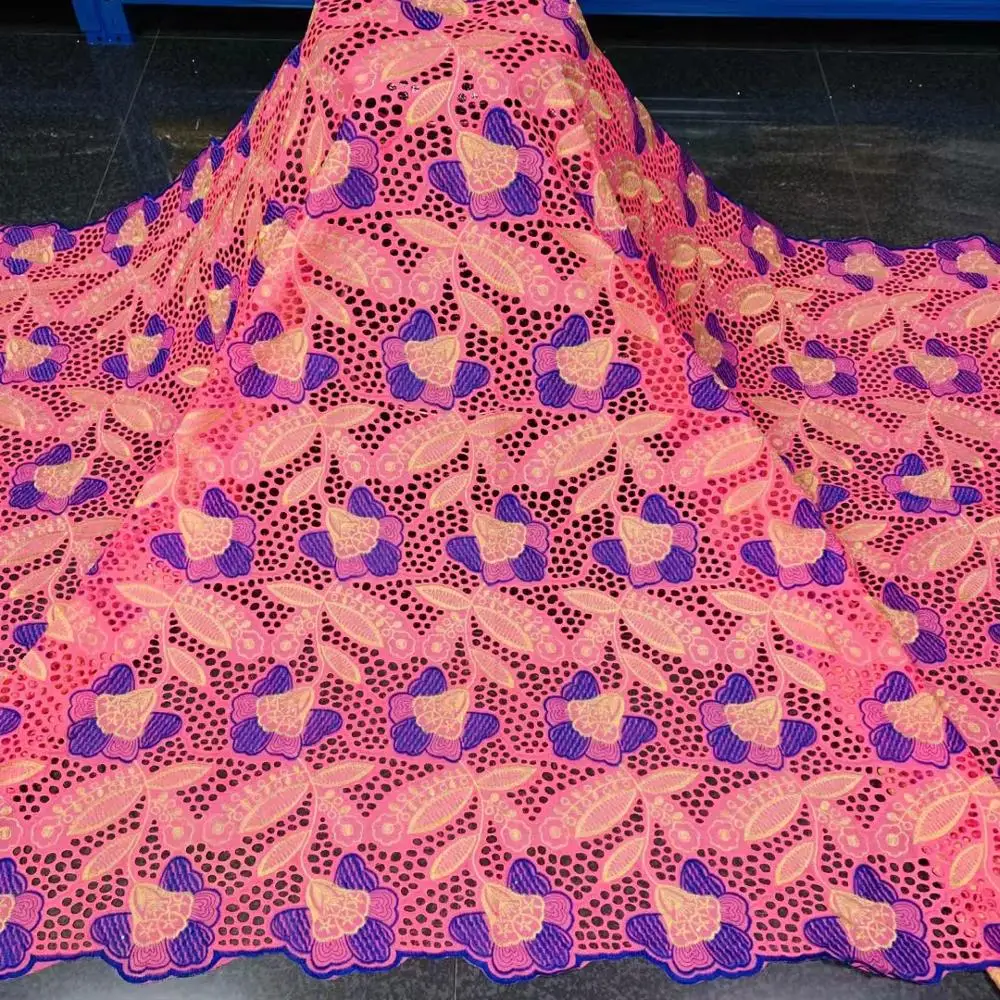 Африканская кружевная ткань с вышивкой швейцарская вуаль хлопок 2020 для Гамбии