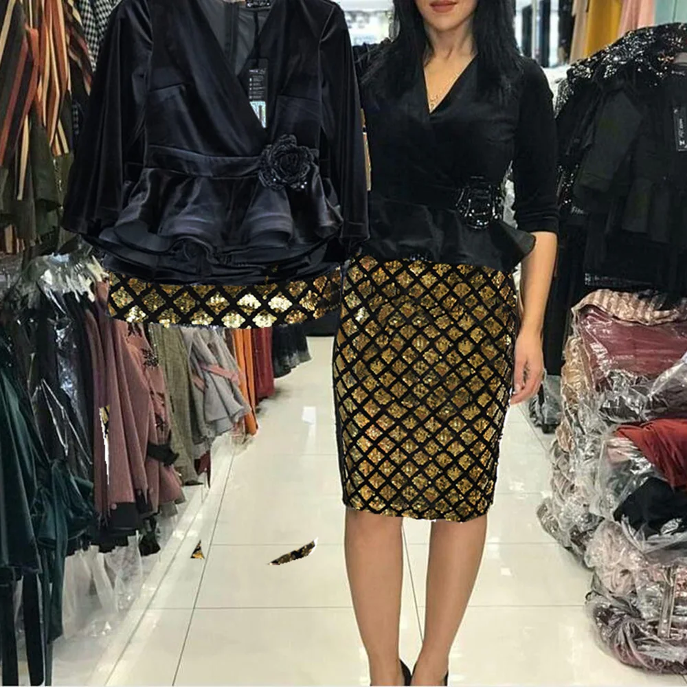 Винтажный комплект из двух предметов элегантные однотонные Бархатные Топы и