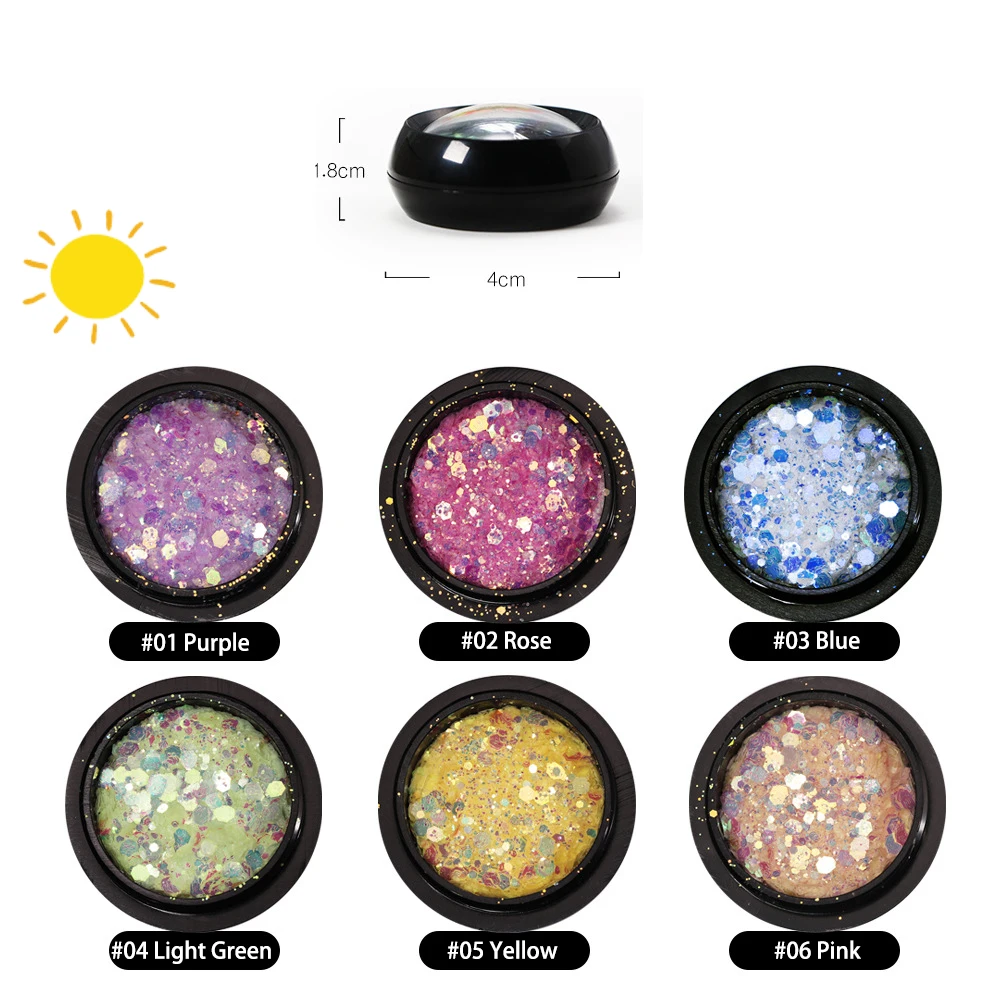 Nail Art Decoration Dream Colorful Sequin Change Color When it Comes to light Glitter Shiny Hexagon Paillette Toenail Eye Makeup | Красота и