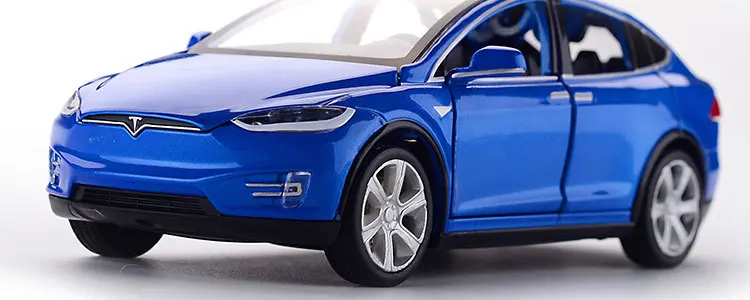 Литые автомобили Tesla SUV 1:32 модель автомобиля из металлического сплава моделирование откатные автомобили огни игрушки для детей Подарки для детей