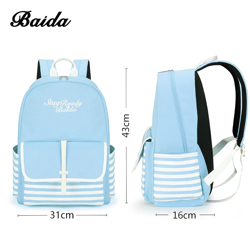 Baida модные школьные рюкзаки для девочек-подростков Холщовый женский рюкзак