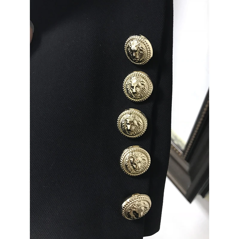 

LIBIELIY Nice Stylish Women Designer Blazer Satin Collar Lion Button Single Button Blazer Jacket