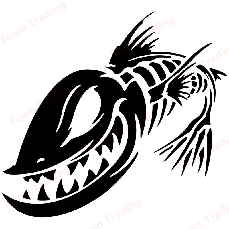 

Fuwo Trading Car Sticker Vinyl Fish Skeleton Skull Fishing Monster Auto Stickers 3D Car Styling Decal Motorcycle Sticker on Car