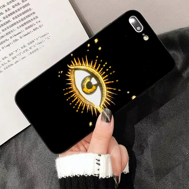 

FHNBLJ Evil Eye Illustrations Phone Case for iPhone 8 7 6 6S Plus X 5S SE 2020 XR 11 12 pro XS MAX