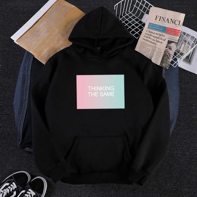 Shellsuning, градиентная графика, Женская толстовка, с буквенным принтом, повседневная, теплая, Harajuku, толстовки, осень, новая, негабаритная, женская одежда