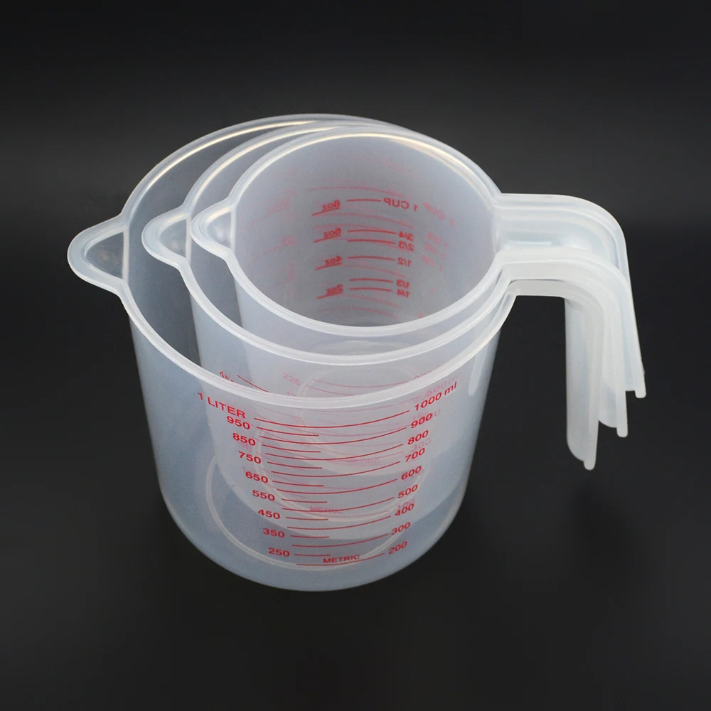 

Thickened plastic measuring cup baking tool with handle measuring cup transparent double scale measuring cup special sale