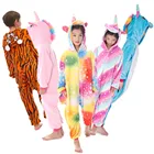 Фиолетовая Пижама с единорогом для детей, мультяшный Радужный Единорог, карнавальный комбинезон для мальчиков и девочек, одежда для сна с животными, Детская Пижама