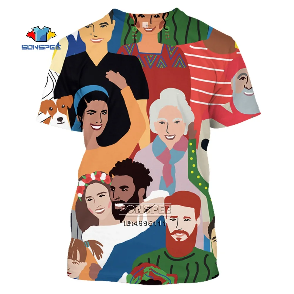 

SONSPEE Happy Hour People 3D Printed T-shirt Leisure and Entertainment Camouflage Ladies Fashion Men's Pullover Happy People Top