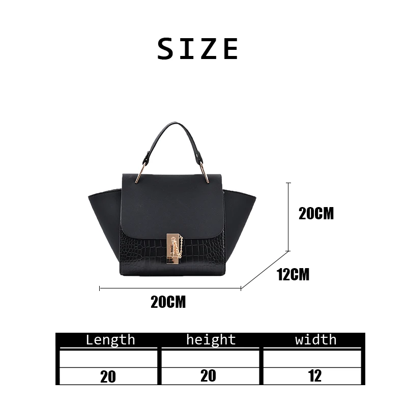 

Women Fashion Tote Bag Ladies Crocodile Grain Solid Luxury PU Leather Versatile Large Capacity Single Shoulder Handbag 2020