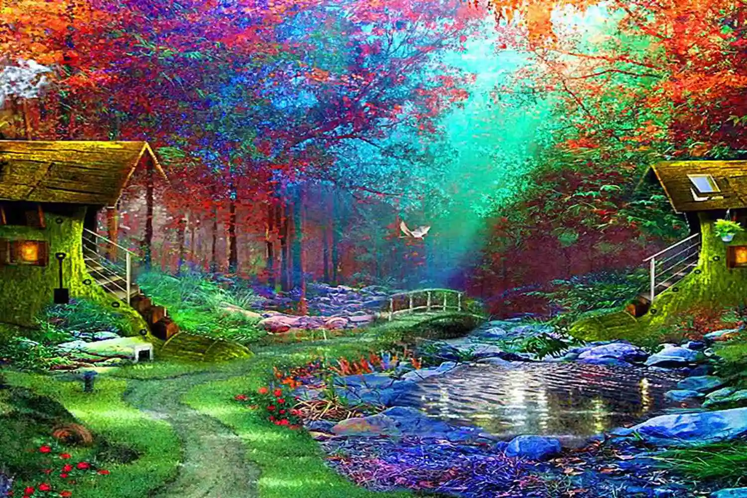 Деревенский пейзаж, полный, 5D, сделай сам, алмазная живопись, рукоделие, алмазная вышивка, вышивка крестом, круглые стразы, украшение дома, искусство - Цвет: 15