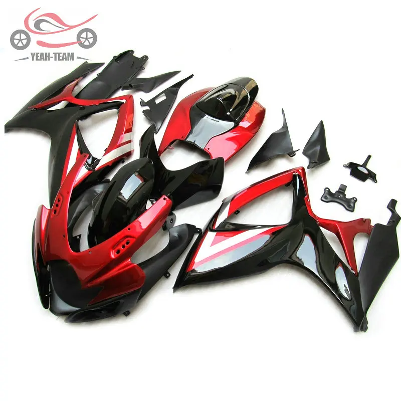 

High grade Injection fairing kit for SUZUKI K6 2006 2007 GSXR600 750 red black ABS plastic motorcycle fairings GSXR750/600 06 07