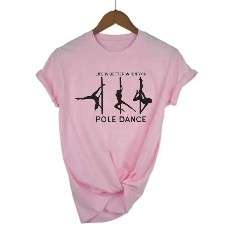 Модная женская футболка с принтом для полярного танца коротким рукавом