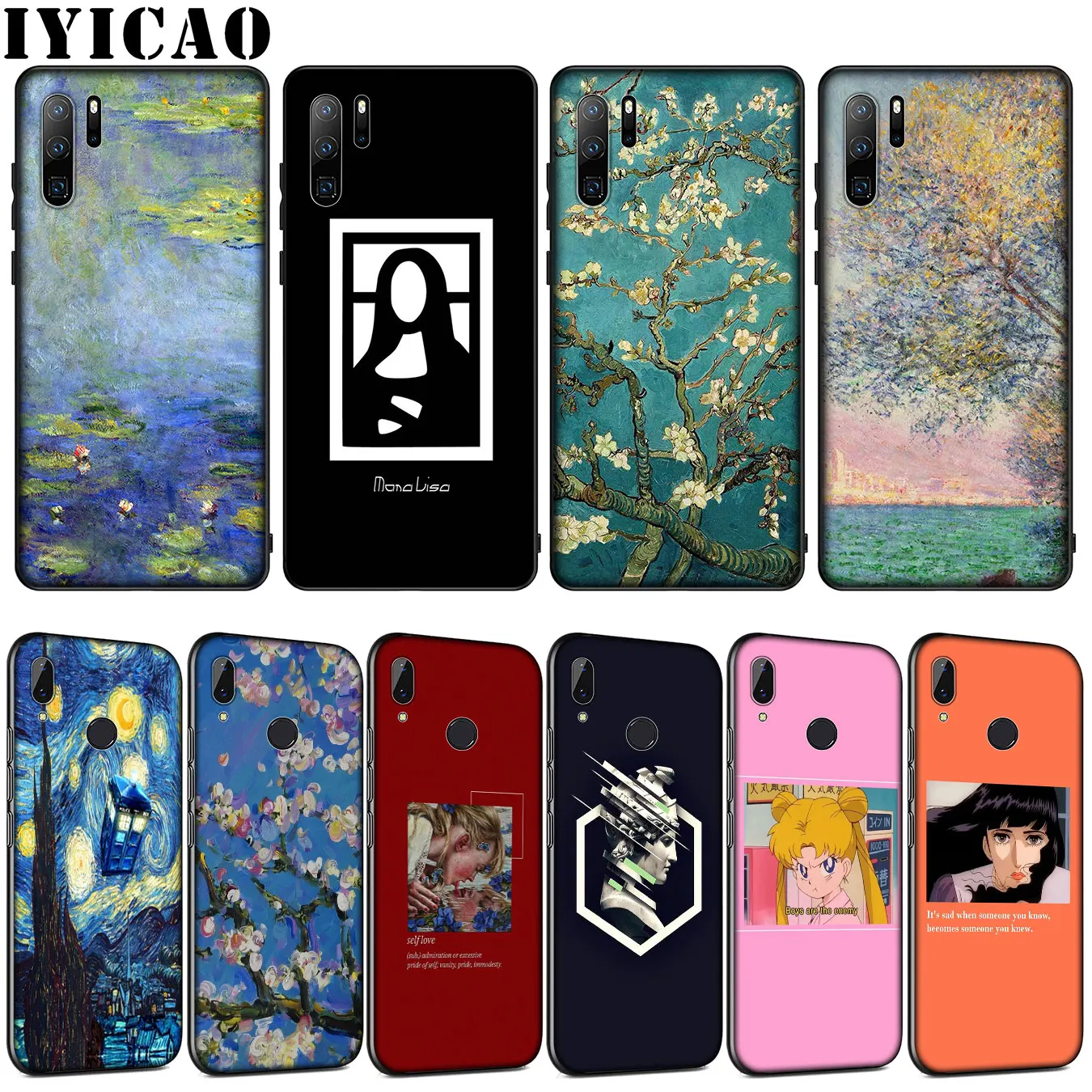 Мягкий чехол для Huawei P30 P20 Pro P10 P9 Lite Mini 2017 2016 P Smart Z Plus 2019 с изображением Ван Гога Моны