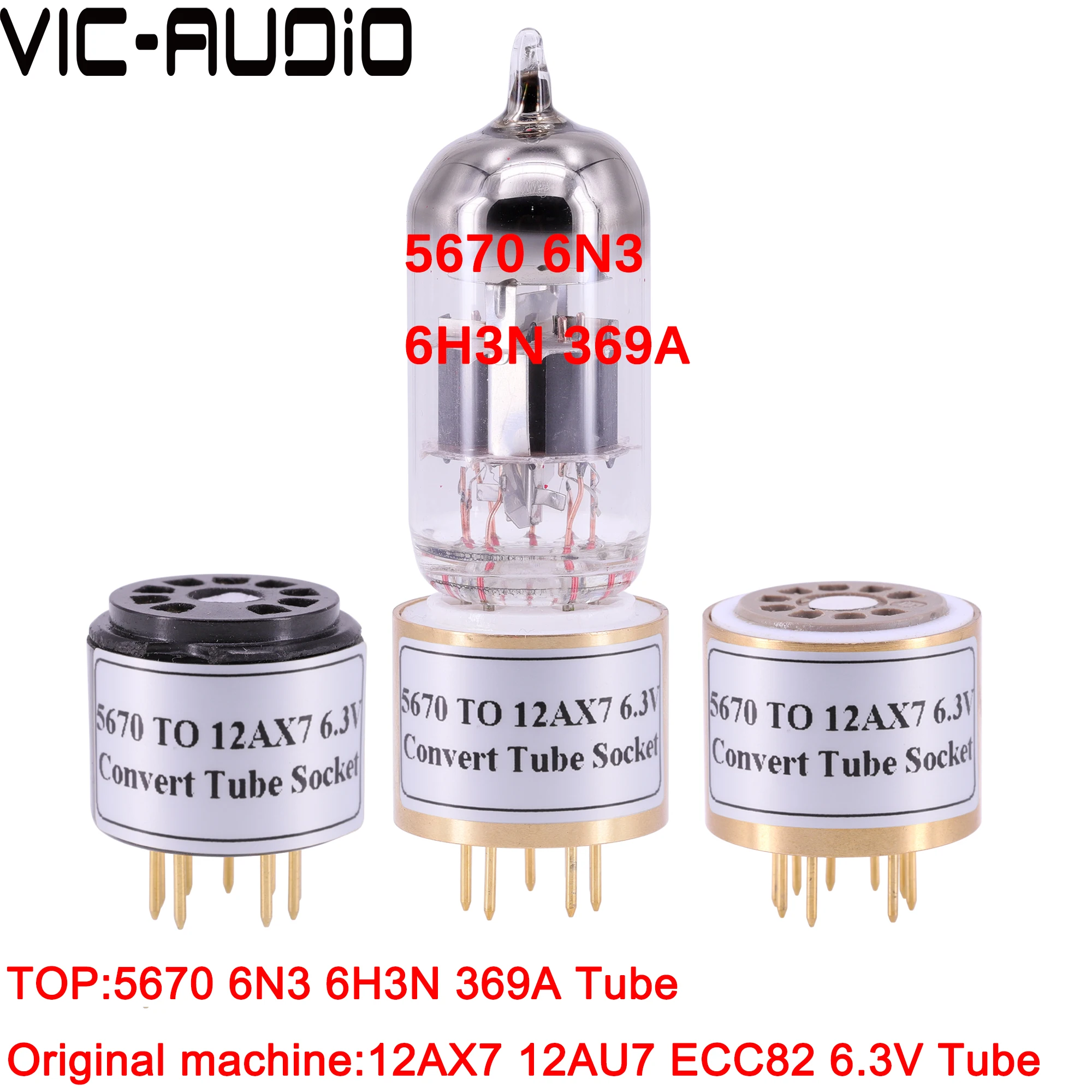 Фото 1 шт. 6N3 6H3N 369A от 5670 до 12AX7 ECC82 ECC83 12AU7 6,3 В вакуумная трубка розетка DIY аудио усилитель вакуумная трубка Конвертер розетка адаптер №2