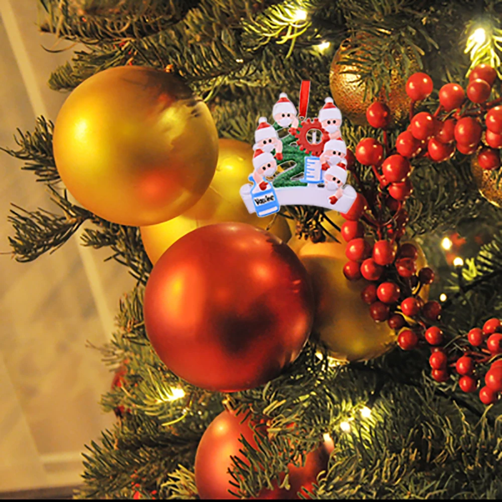 2021 год украшение для семьи из смолы Рождественское памятное карантин в домашних