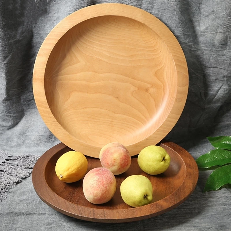 

Черный орех деревянный поддон пластины с принтом фруктов, блюдо, тарелка десертный ужин хлеб деревянный поднос тарелки Еда хранения Круглы...