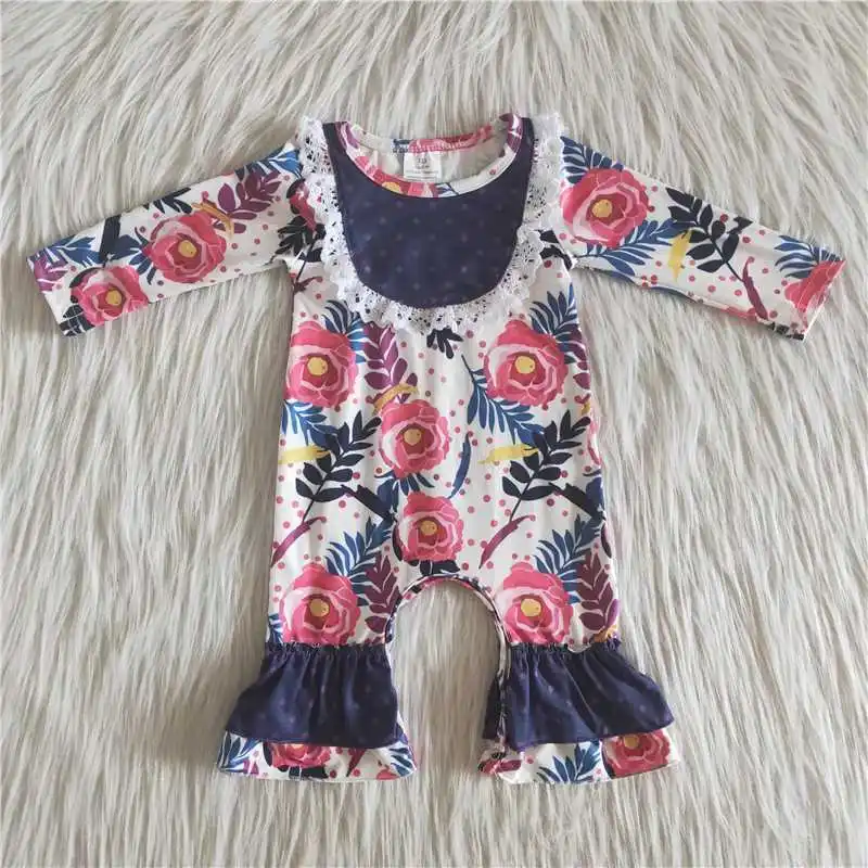 

Newborn Jumpsuit Floral Print Autumn Baby Girls Long Sleeves Rompers Baby Clothes For Outfits Infant Wear