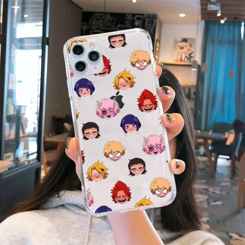 

My Hero Academia Japan cartoon Phone Case Transparent for iPhone 6 7 8 11 12 s mini pro X XS XR MAX Plus cover funda shell