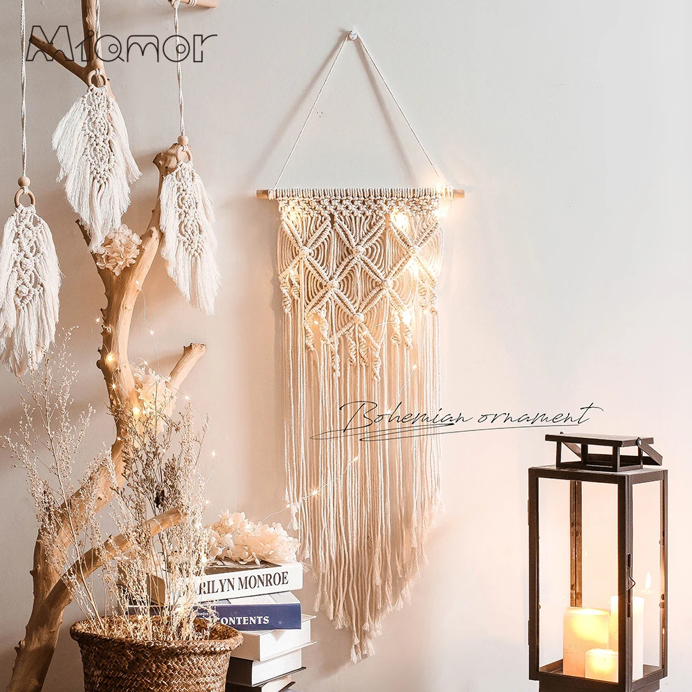 MIAMOR 3 вида стилей для фасовкиь деревянной палочкой Boho Makramy Дизайн интерьера Makrama