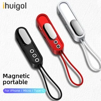 ihuigol mini stonger magnetic cable for iphone 11 xr 6s 7 8 plus realme 6 xiaomi mi 9 mini portable type c micro usb cable cord