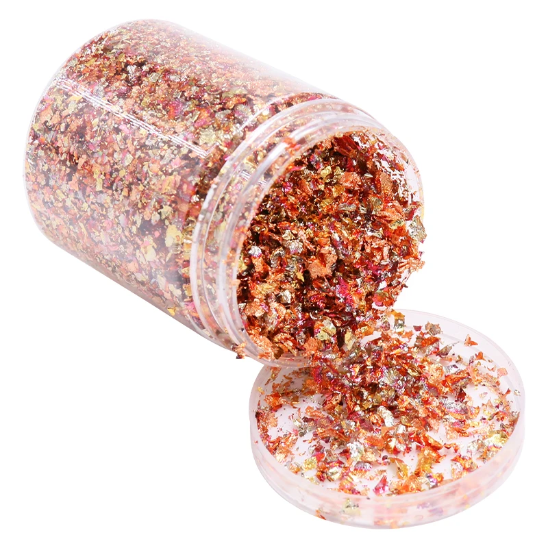 Variegated Copper Foil Fragments Imitation Gold Leaf Flakes for Nail Decoration Manicure Gilding Art | Дом и сад